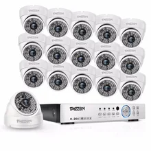 Tmezon AHD 16CH DVR 16pcs 1080P Camera Security Surveillance CCTV System Auto IR-Cut Night Vision Up to 40m 1TB 2TB HDD Kit
