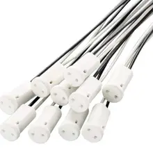 10 шт./лот G4 ламповый патрон, каблук 15 см, 30 см, Белый/Черный G4 держатель лампы для светодиодный Кристалл головки светильник галогенные лампы светильник лампочка