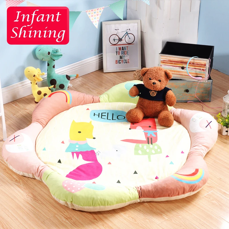 

Infant Shining Cotton Baby Play Mat Round Rugs Sunflower Petals Carpet Middle Thickness 4CM(1.4IN) Edge Thickness 10CM (4IN)