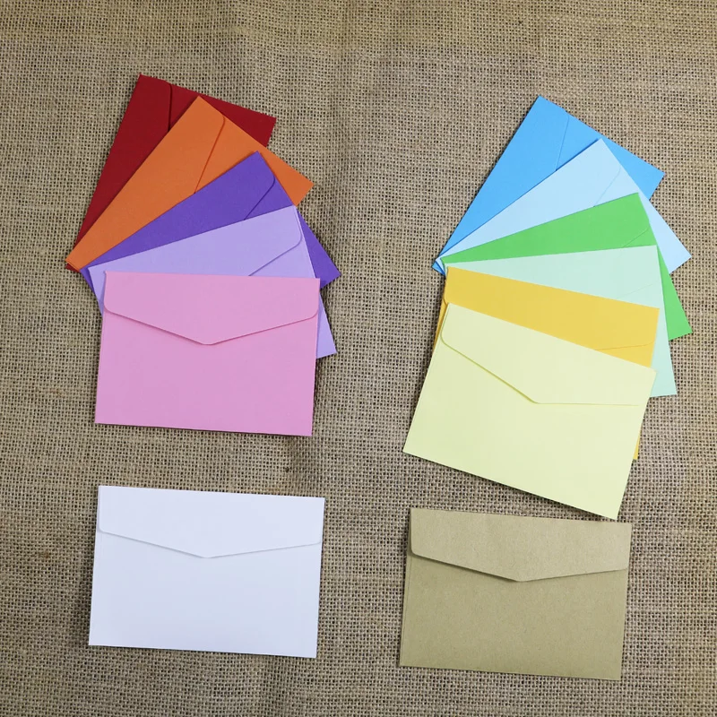 Small Paper Envelopes 10pcs 14 Candy Colors Postcard Wedding Gift Invitation Envelope Office