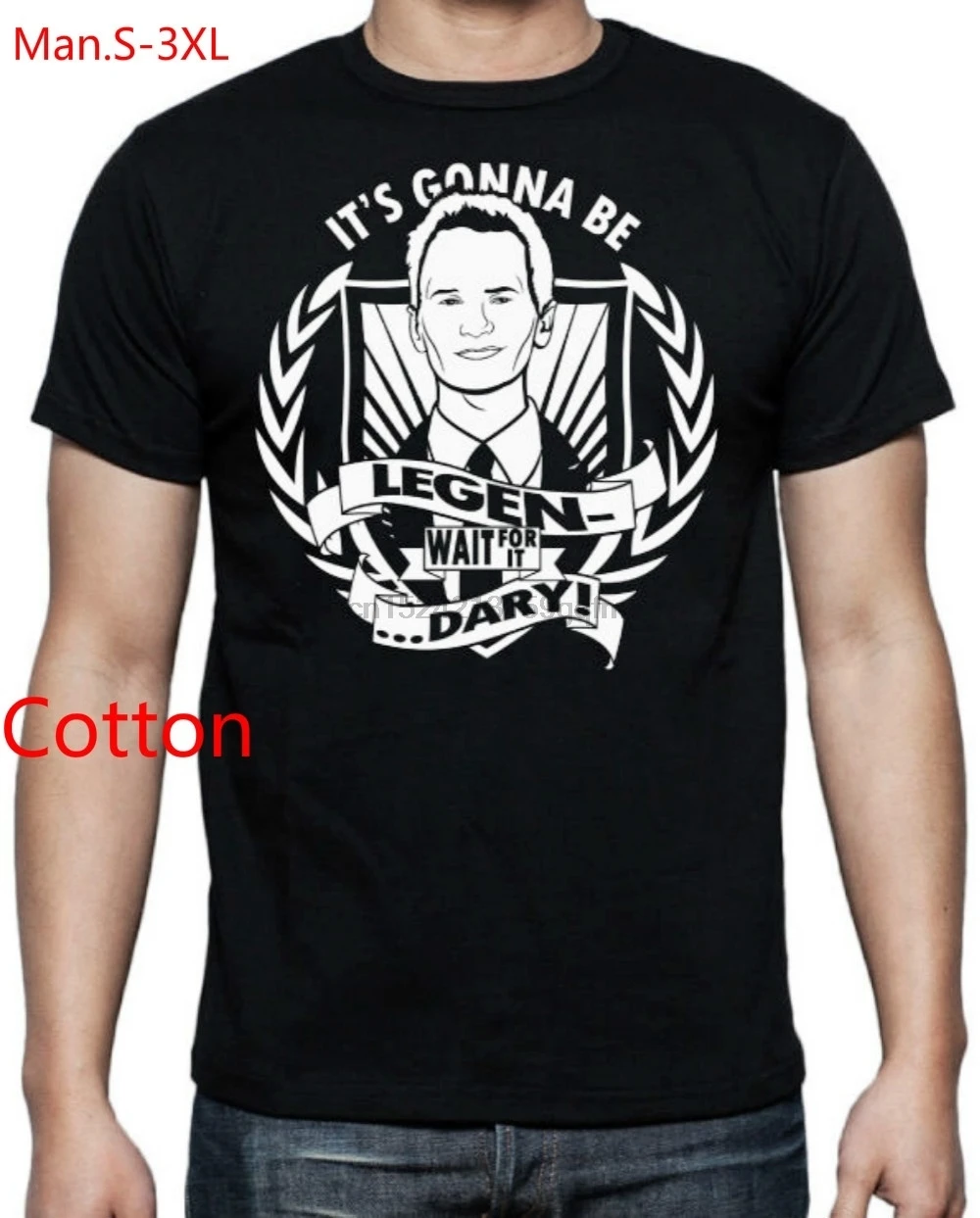 

Fashion Classic How I Met Your Mother Legendary Wait for It Barney Funny Sitcom TV Black T Shirt O Neck T-shirt
