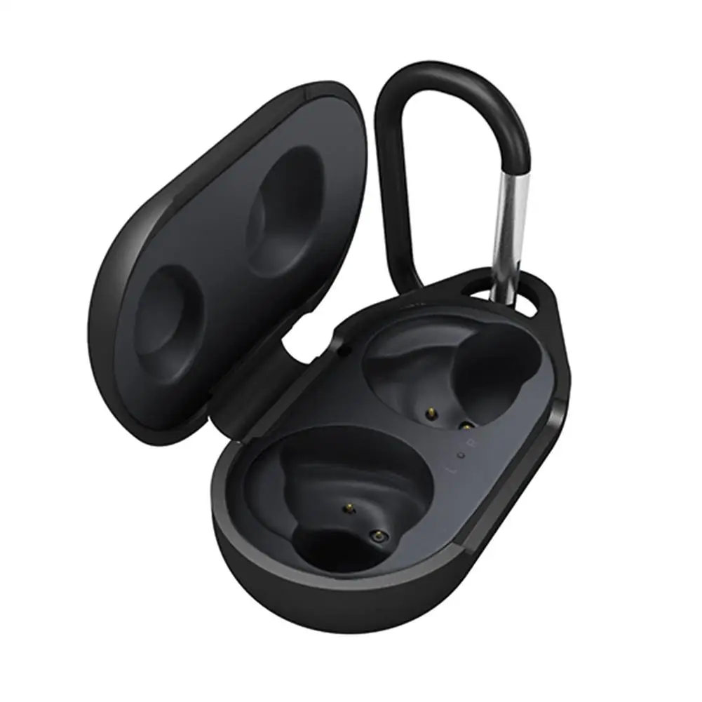 Silicone Case Dustproof Drop Scratch Resistant Protective Cover for Samsung Galaxy Buds Sports Bluetooth Earbuds - Цвет: Black