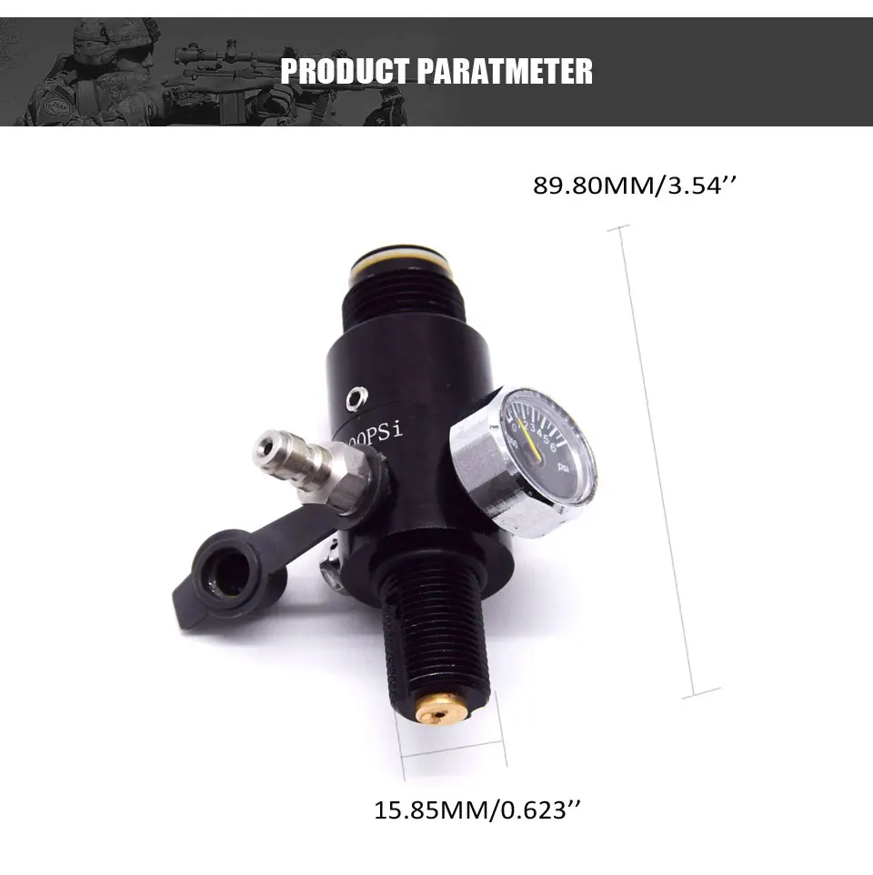 PCP Пейнтбол HPA регулятор 4500PSI черный 5/8-18 unf резьба различное Выходное давление