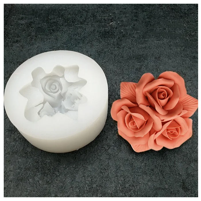 3D Розовая силиконовая форма «сделай сам» помадка, Ароматерапия Свеча, мыло плесень, глина сухой Pez плесень - Цвет: J026