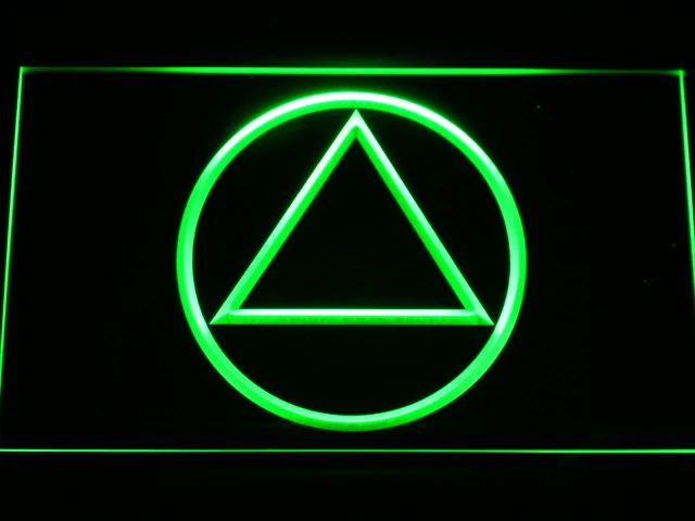 Alcoholics Anonymous AA LED 네온 조명 신호, on/off 스위치 포함, 20 가지 색상, 5 가지 크기 선택 가능, a213