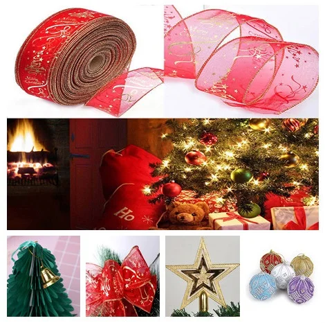 DIY Christmas Tree Decor Craft Star Ball Ribbon Bell Xmas Topper Accessories Christmas Tree Topper For Home Party