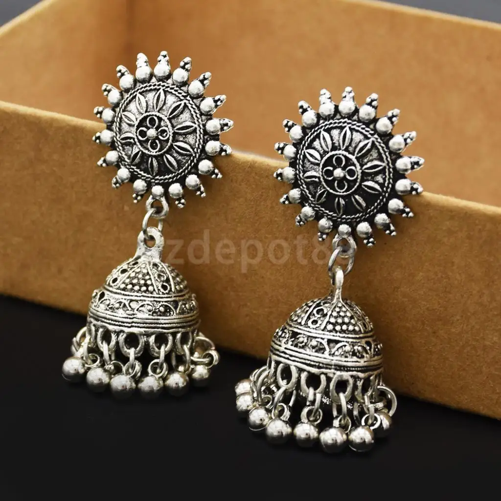 MagiDeal Boho Ethnic Tribal Bell Tassel Dangle Earrings Belly Dancing Wedding Party