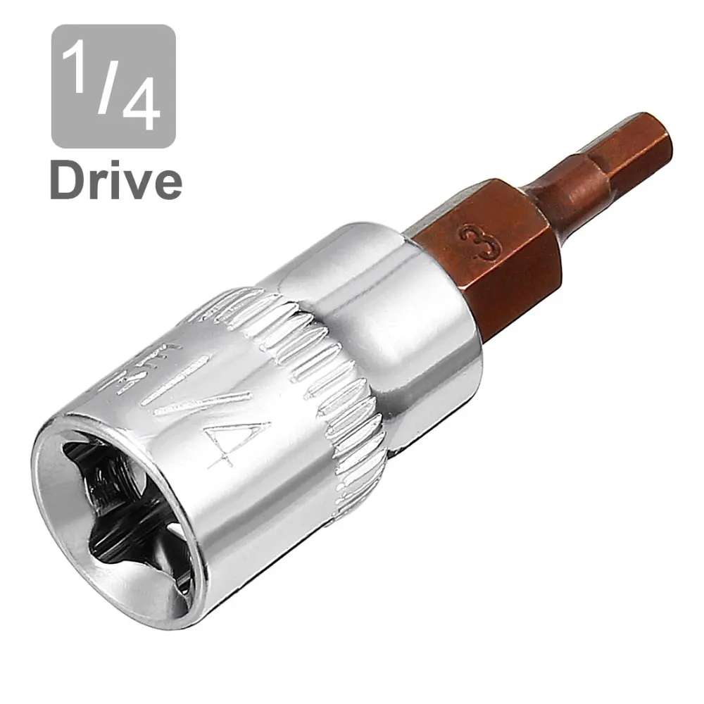 

UXCELL Hot Sale 2Pcs 1/4-Inch Drive 3mm 4mm 5mm 6mm Hex Bit Socket, S2 Steel for DIY Hand-making, Automotive Repairs