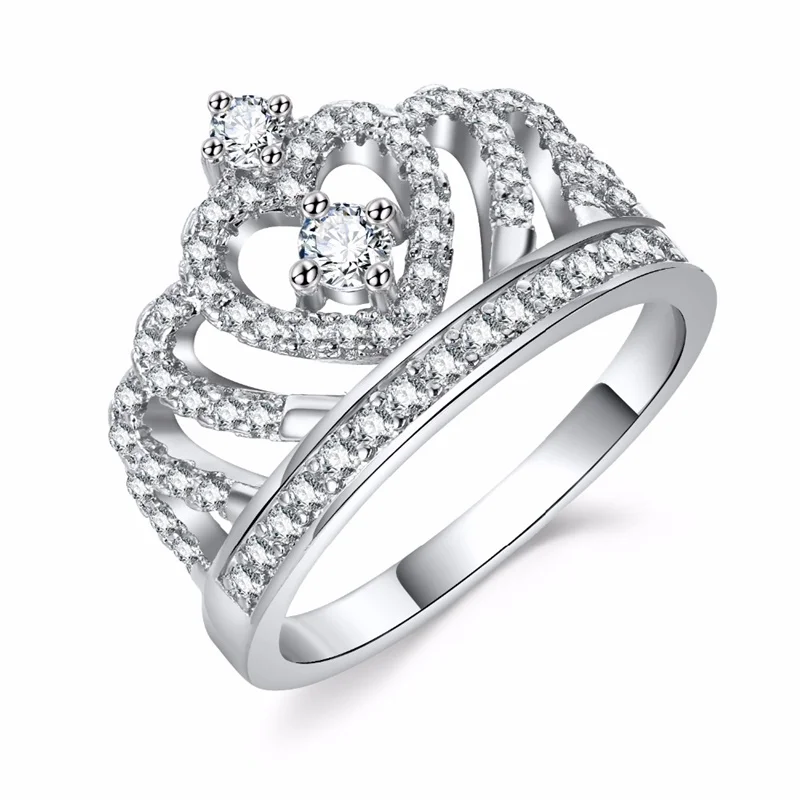 Различные стильные свадебные кольца с кристаллами, модные кольца, элегантные темпераментные ювелирные изделия для женщин и девушек, белое серебряное обручальное кольцо - Цвет основного камня: Silver