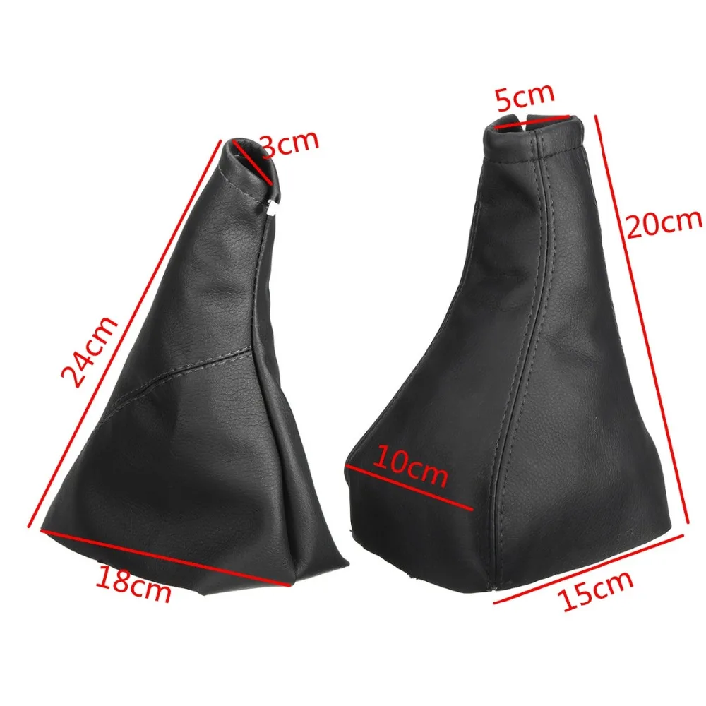 Leather HANDBRAKE GEAR GAITER SHIFT GAITOR COVER FOR VAUXHALL / OPEL CORSA C COMBO 01-06 ACCESSORIES Auto Decoration