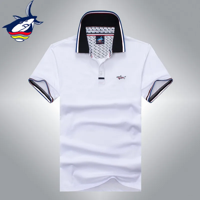 

New Famous brand Tace & Shark polo shirt Summer European style business men polo shirt pure color cotton lapel polo shark shirt