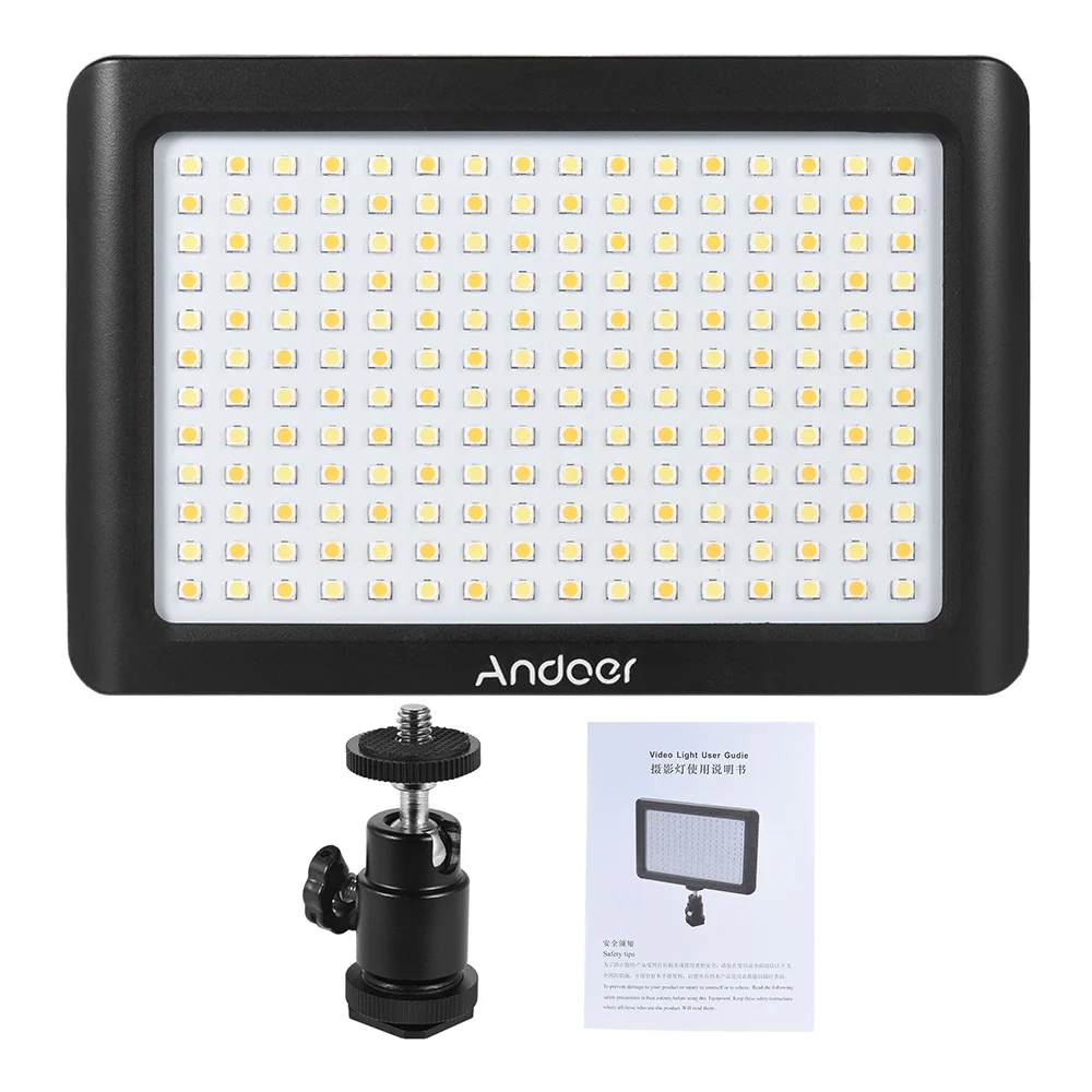 Andoer мини-студийный светодиодный светильник для видеосъемки, панельная лампа 3200 K/6000 K 192pcs Beads для Canon Nikon DSLR камеры DV видеокамеры