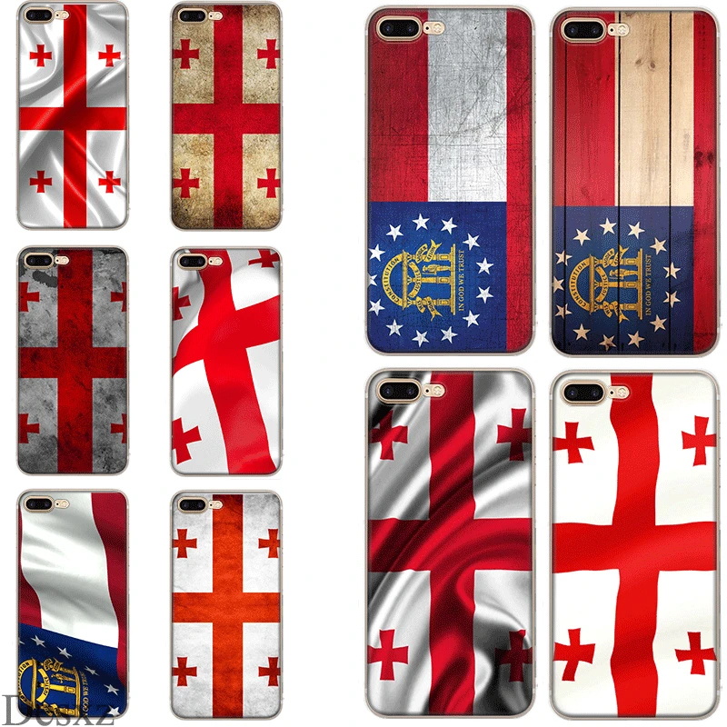 

Phone Case Georgia Grunge Flag Cover for iPhone 6 6s 7 8 Plus iPhone 11 Pro X XS XR Max 5 5s SE Shell
