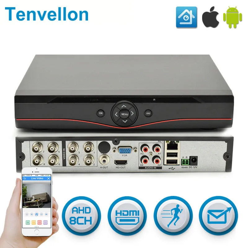 8 Channel AHD DVR 1080P 8CH AHD CCTV Digital Video Recorder XMeye HDMI