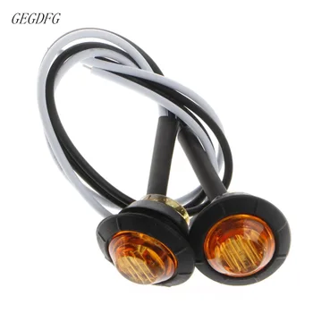 

2X Mini Amber 3/4" Round Side 3 LED Marker Trailer Car Bullet Light Waterproof