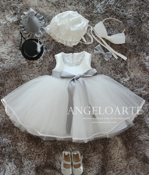 silver baby dress
