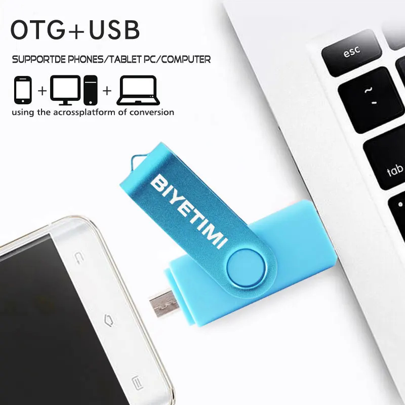 Biyetimi Модные 6 видов цветов otg Usb 2,0 Usb 4/8/16/32/64 ГБ Usb флэш-накопитель полный Ёмкость переносной usb-накопитель, объемом памяти memory stick подарок