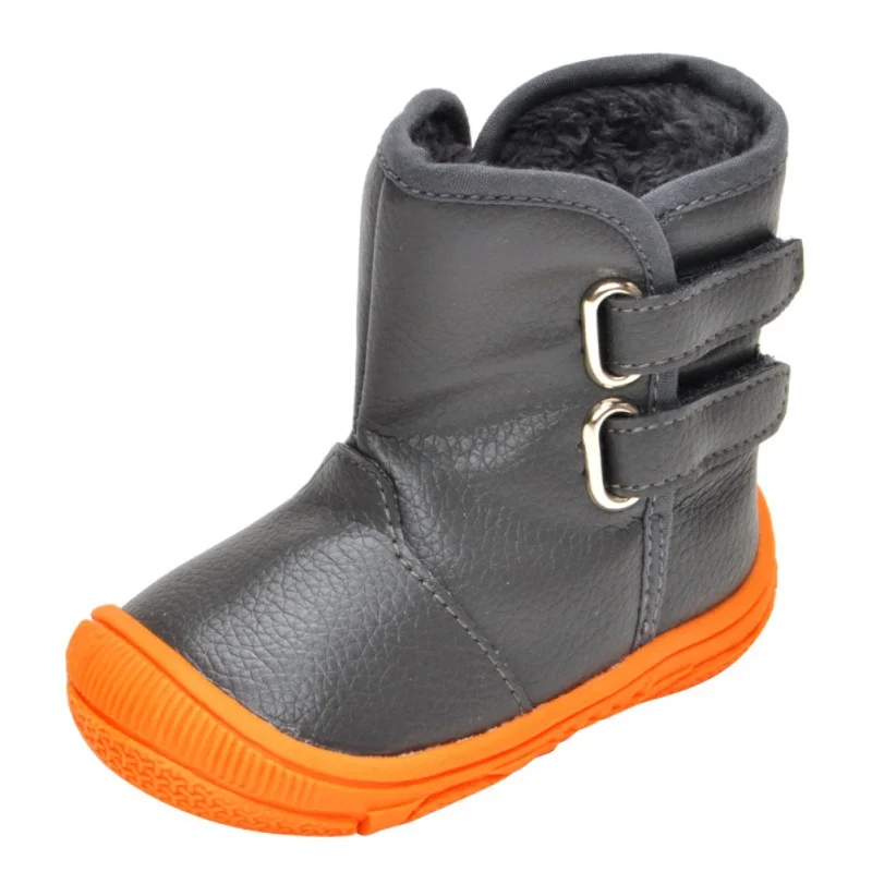 2 цвета Брендовая детская обувь из искусственной кожи Модные теплые зимние первые ходунки водонепроницаемые осенние детские ботинки для новорожденных