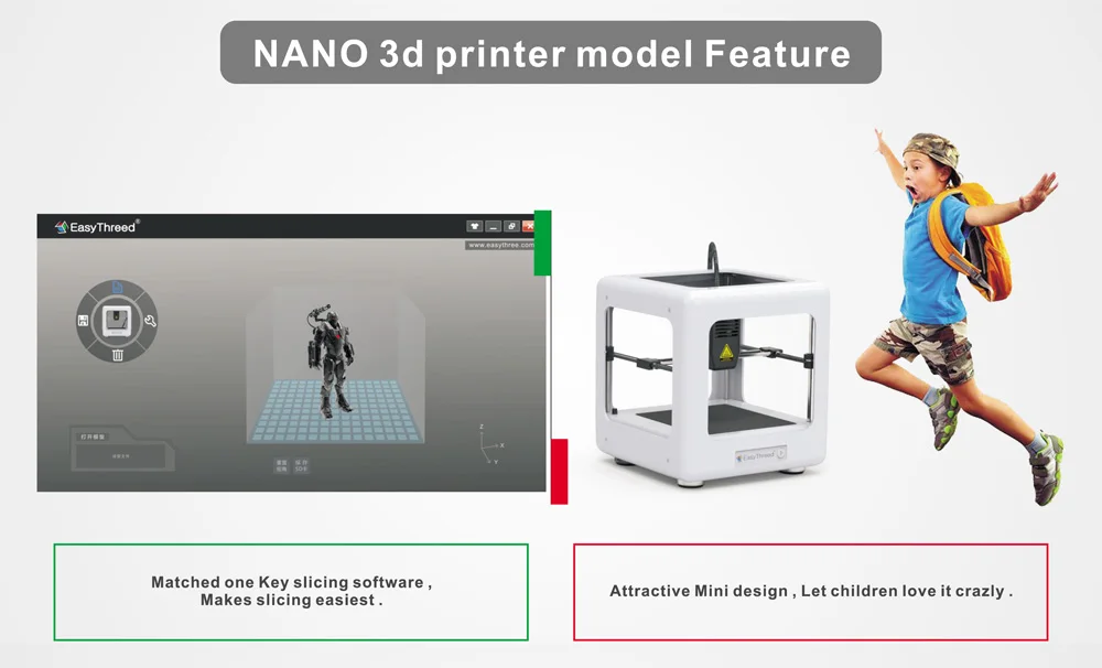 Easythreed мини 3d принтер E3D нано образование бытовой 3d Принтер 90*90*110 мм обучающий бытовой 3D DIY Набор принтер