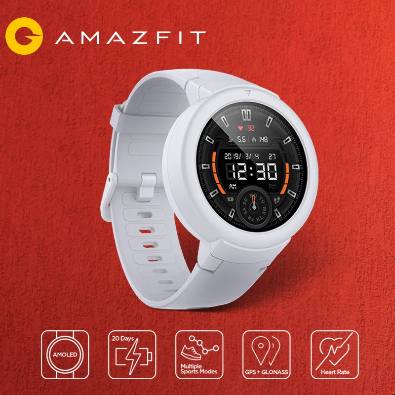 

English Version Amazfit Verge Lite Smart Sports Watch 1.3" AMOLED Screen Heart Rate Monitor 20days battery life Watch