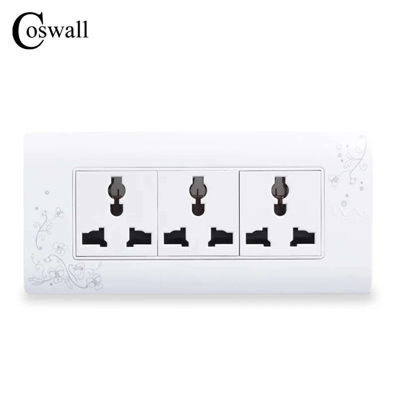 Универсальная настенная электрическая розетка COSWALL многофункциональная с 9