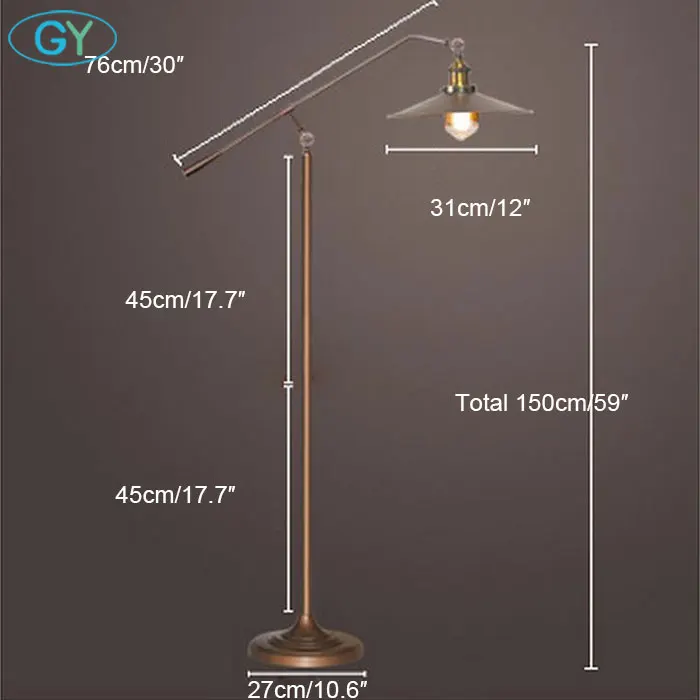 Бронзовый черный скандинавский светодиодный напольный светильник, винтажный светильник Эдисона для гостиной, светильник для чтения, диван, прикроватная лампа для чтения пианино