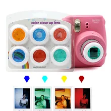 6 шт. цветная видеокамера крупным планом цветной фильтр объектива для Fujifilm Instax Mini 9 8 8 7S KT мгновенные пленочные камеры