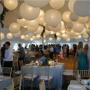 

20pcs/lot 12 Inch 30cm White Paper Lanterns For Birthday Party Baby Shower and Wedding Decoration Hanging Paper Lanterns