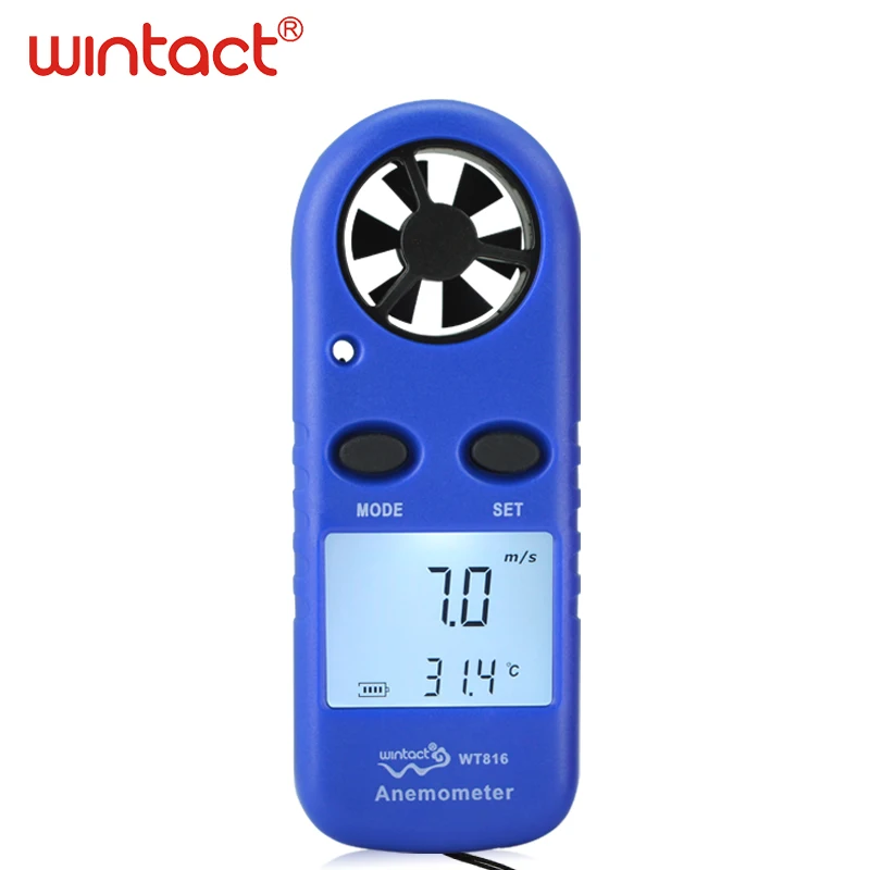 

Anemometer Mini Digital handheld Wind speed meter scale Anemometer Thermometer WT816 WINTACT