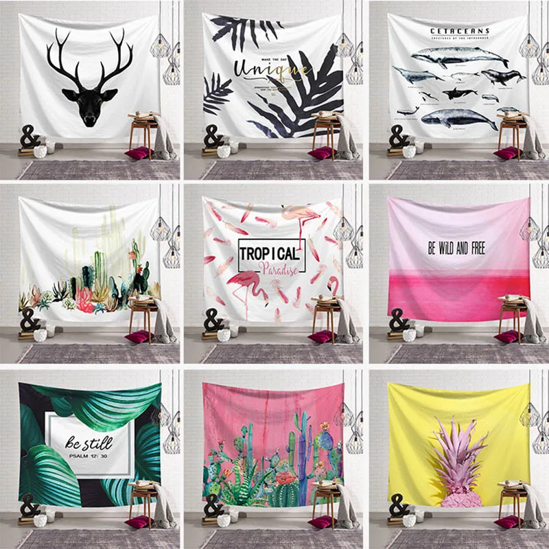 

HD Painting Wall Hanging Blanket Tapestry Beach Throw Towel Home Decorative Nordic Style Printed Boho Decor Supersoft Tapestries