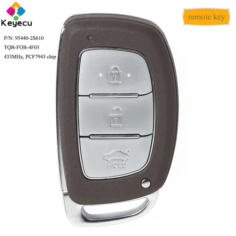 

KEYECU Smart Remote Control Car Key With 3 Button & 434MHz & PCF7953 Chip - FOB for Hyundai iX35 2013 2014 2015 P/N: 95440-2S610