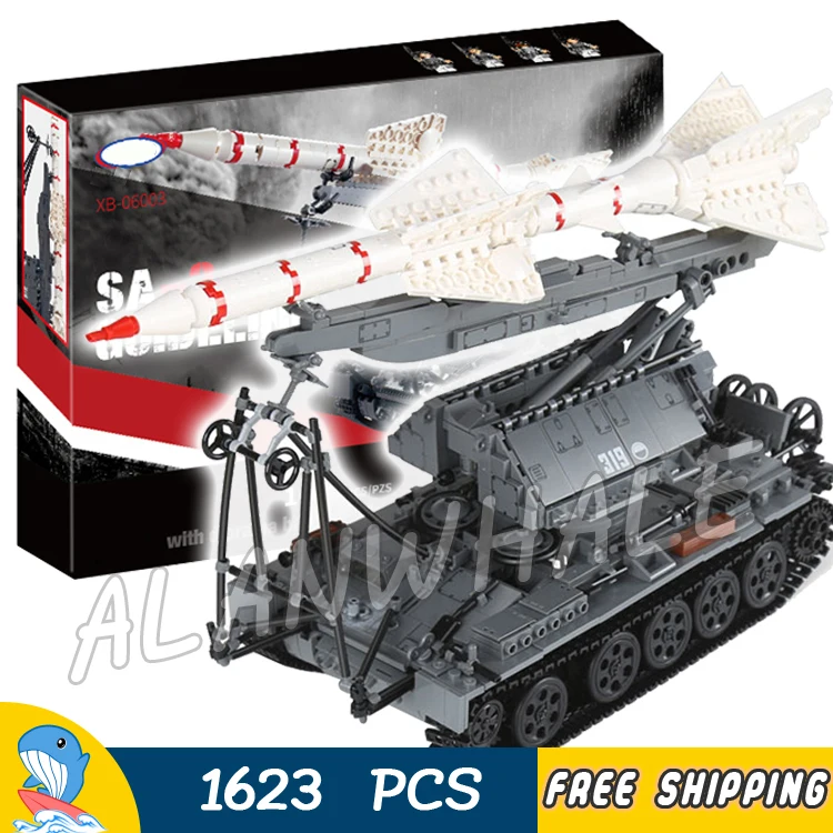 

1623pcs SA-2 Russian Multiple Rocket Launchers Guideline Missile Tank 06003 Model Building Blocks Toy Brick Compatible With Lego