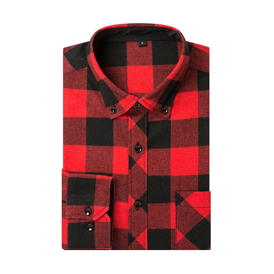 

2019 Plaid Shirts Dress Cotton Solid Plaid Shirt Men Spring Casual Shirts Flannel Dress Shirt Camisa Masculina camisa masculina