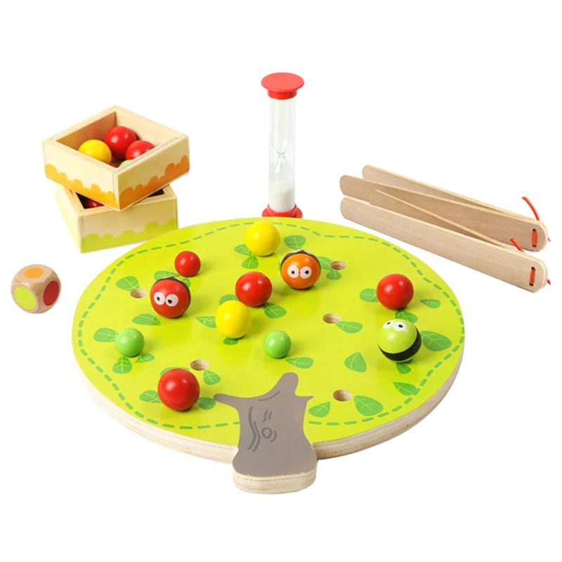 

Children'S Wooden Toys Early Educational Toys Clip Beads Game Cartoon Bee Clip Beads Montessori Learning Toys For Kids