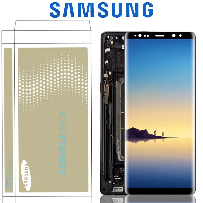 6,3 ''дисплей с ожога тени Ghost изображения lcd с рамкой для Samsung Note 8 N9500 N950F N900D N900DS сенсорный экран дигитайзер