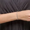 LUOTEEMI Bezel Setting Round CZ Tennis Bracelet Delicate Cubic Zirconia Minimalism Charm CZ Bracelets for Women Party Jewelry 3
