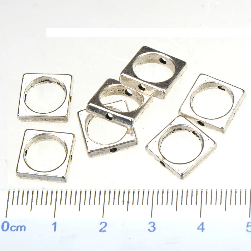 

antique silver frame beads for beads diy dangles suspension bracelets flat square metal fashion 11*3mm jewelry accessories 50pcs