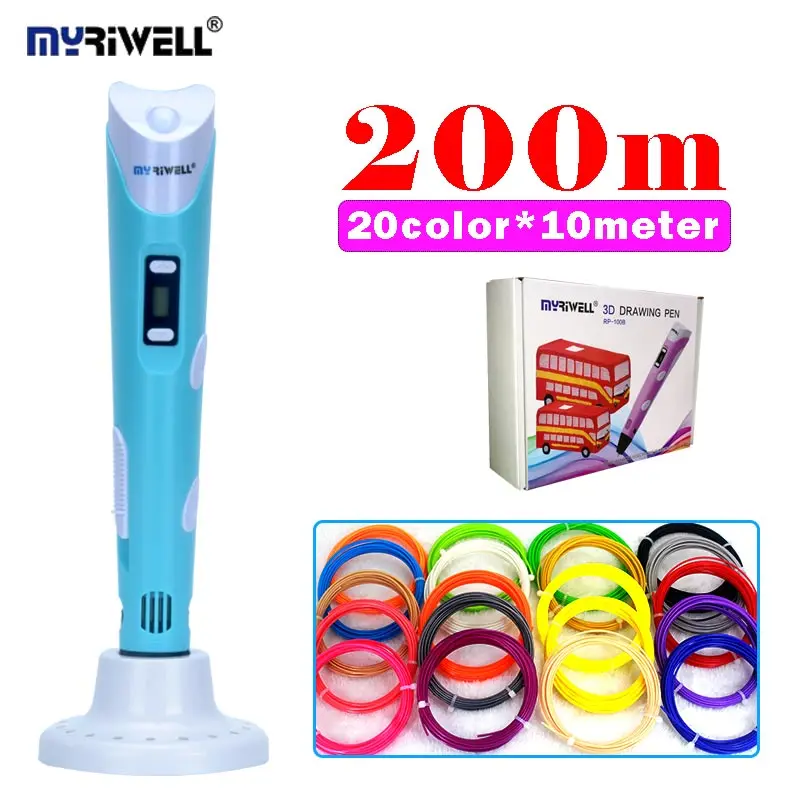 original myriwell 3D PEN RP-100B add 200meter abs filament creative diy drawing pen with lcd display 3D printing pen with base original myriwell 3D PEN RP-100B add 200meter abs filament creative diy drawing pen with lcd display 3D printing pen with base