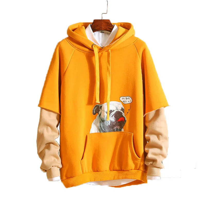 Spring Casual Hoodies Fashion New men's  Sweatshirts  Hip Hop Sweat Printed Dog 
