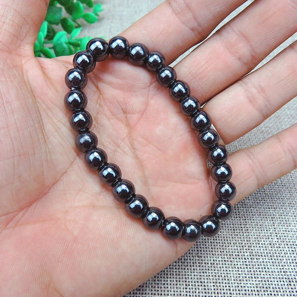 

Round Black Stone Magnetic Therapy Bracelet Weight Loss Health Care Charm Braclets for Unisex Women Women Jewelry Accessory