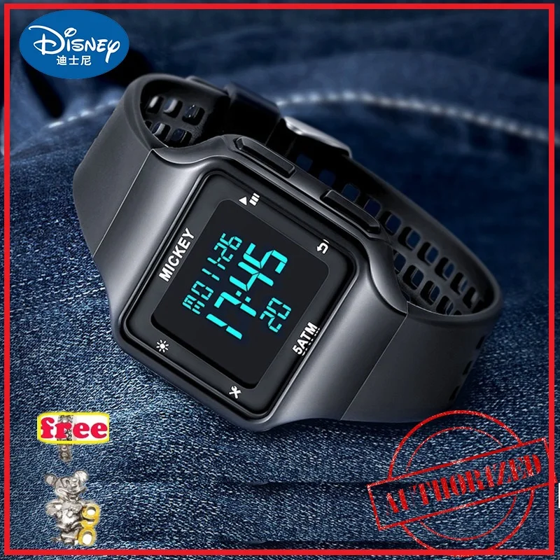 Спортивные Повседневные детские цифровые часы DISNEY MICKY MOUSE 2019 квадратные