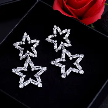 

GODK 58mm Luxury Star Cubic Zirconia Engagement Wedding Women Dress Earring Fashion Jewelry