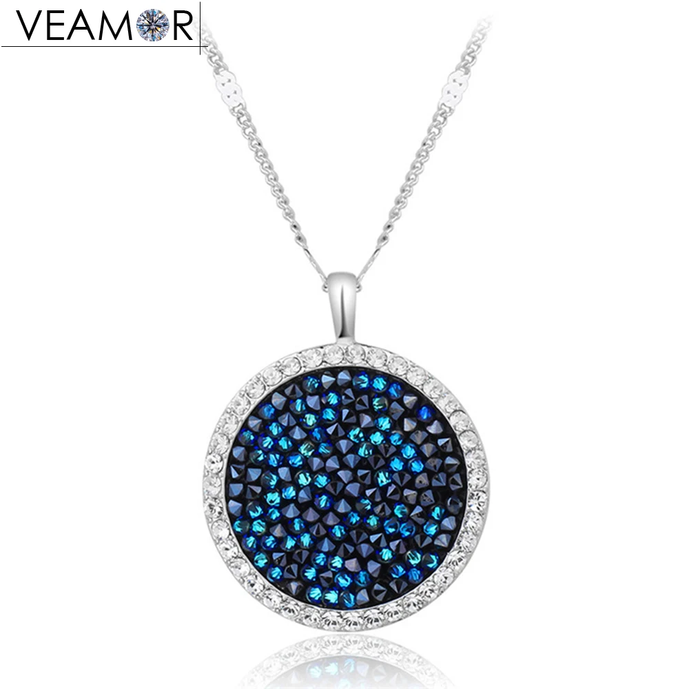 

Veamor Maxi Round Crystal Necklace Pendant For Women Party Copper Beads Chain Necklaces Fashion Jewelry Crystals From Swarovski