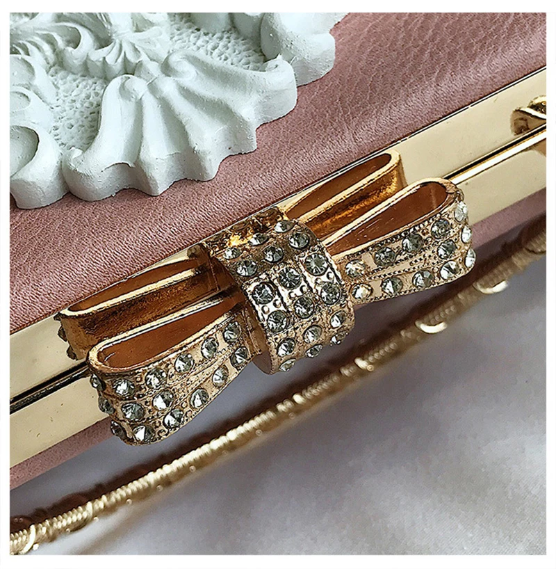 Embossed Flowers Women Handbags Luxury Rose Chain Lady Leather Shoulder Bag Evening Party Female Travel Crossbody SS3529 (13)