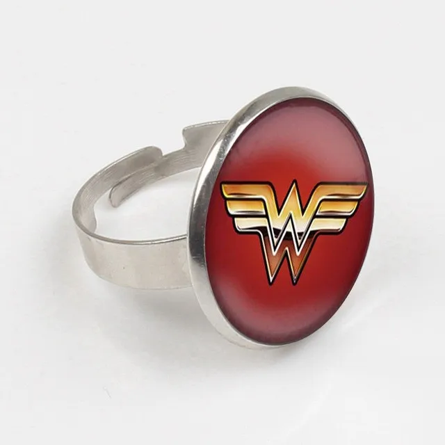 

Wonder Woman Ring Wonder Woman Jewelry super hero Ring Glass Dome Ring