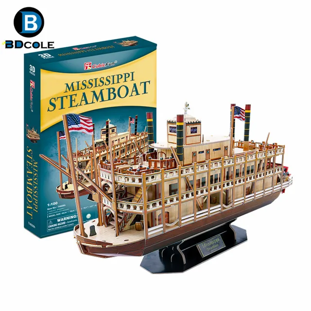 142pcs BDCOLE Mississippi Steamboat 3D Paper Boat Model ...