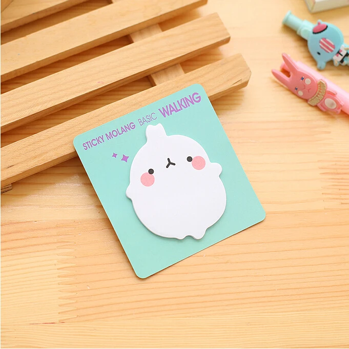 Клей Molang Kawaii милый блокнот кролик Липкие заметки Post блокнот для заметок офисная школьная поставка стикер для канцелярских товаров сладкий - Цвет: Синий