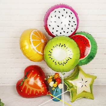 

Fruit Foil Balloons 50pcs 18inch Multiple Fruits Helium Globos Wedding Happy Birthday Party Decorations Kids Festive Supplies