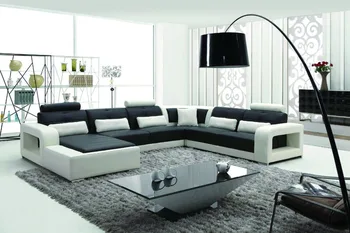 

U-shaped Genuine Leather Corner Sofa Set for Living Room