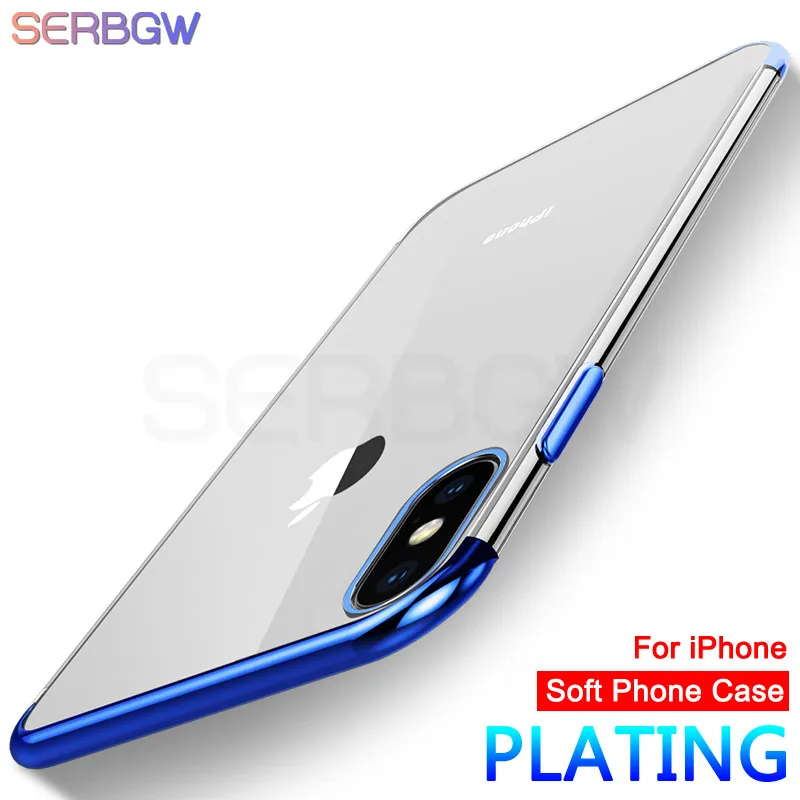 

Luxury Soft TPU Silicone Shockproof Case on the For iPhone X XR XS Max Case Back Phone Cover For iPhone 8 7 6 6S Plus Case Capa